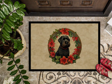 Load image into Gallery viewer, Black Russian Terrier Christmas Flowers Doormat