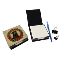 Load image into Gallery viewer, Black Russian Terrier Christmas Flowers PU Leather Note Paper Holder