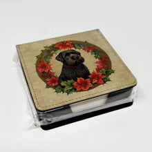 Load image into Gallery viewer, Black Russian Terrier Christmas Flowers PU Leather Note Paper Holder