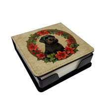 Load image into Gallery viewer, Black Russian Terrier Christmas Flowers PU Leather Note Paper Holder