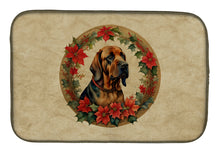 Load image into Gallery viewer, Bloodhound Christmas Flowers Dish Drying Mat
