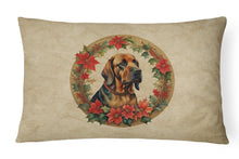 Load image into Gallery viewer, Bloodhound Christmas Flowers Throw Pillow