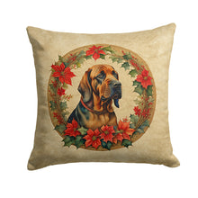 Load image into Gallery viewer, Bloodhound Christmas Flowers Throw Pillow