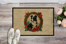 Load image into Gallery viewer, Border Collie Christmas Flowers Doormat