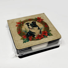 Load image into Gallery viewer, Border Collie Christmas Flowers PU Leather Note Paper Holder