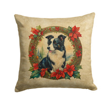 Load image into Gallery viewer, Border Collie Christmas Flowers Throw Pillow - 14x14 Decorative Pillow – Art for Your Home &amp; Patio