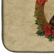 Load image into Gallery viewer, Border Terrier Christmas Flowers Dish Drying Mat
