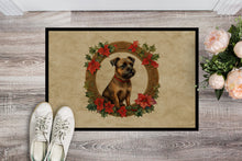 Load image into Gallery viewer, Border Terrier Christmas Flowers Doormat