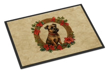 Load image into Gallery viewer, Border Terrier Christmas Flowers Doormat