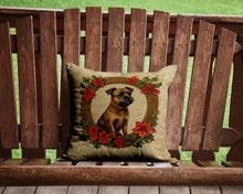 Load image into Gallery viewer, Border Terrier Christmas Flowers Throw Pillow - 14x14 Decorative Pillow – Art for Your Home &amp; Patio