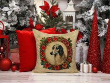 Load image into Gallery viewer, Borzoi Christmas Flowers Throw Pillow