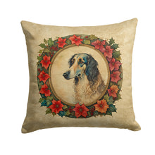 Load image into Gallery viewer, Borzoi Christmas Flowers Throw Pillow