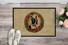 Load image into Gallery viewer, Boston Terrier Christmas Flowers Doormat-24x36 Indoor / Outdoor Rug | Made in USA