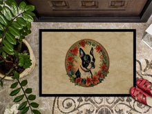 Load image into Gallery viewer, Boston Terrier Christmas Flowers Doormat