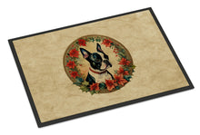 Load image into Gallery viewer, Boston Terrier Christmas Flowers Doormat