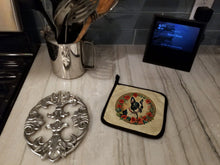Load image into Gallery viewer, Boston Terrier Christmas Flowers Pot Holders - Set of 2 Decorative Kitchen Helpers | Made in the USA