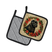 Load image into Gallery viewer, Bouvier des Flandres Christmas Flowers Pot Holders - Set of 2 Decorative Kitchen Helpers | Made in the USA