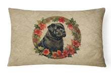 Load image into Gallery viewer, Bouvier des Flandres Christmas Flowers Throw Pillow