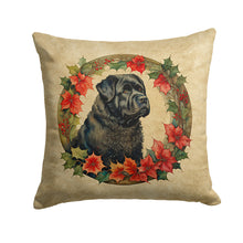 Load image into Gallery viewer, Bouvier des Flandres Christmas Flowers Throw Pillow - 14x14 Decorative Pillow – Art for Your Home &amp; Patio
