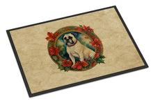 Load image into Gallery viewer, White Boxer Christmas Flowers Doormat