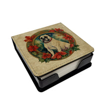 Load image into Gallery viewer, White Boxer Christmas Flowers PU Leather Note Paper Holder