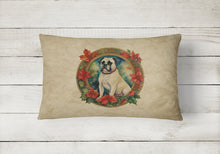 Load image into Gallery viewer, White Boxer Christmas Flowers Throw Pillow