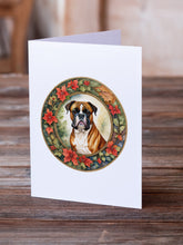 Load image into Gallery viewer, Boxer Christmas Flowers Greeting Cards - Blank Note Cards – 8-Pack of Artist-Designed Cards with Envelopes