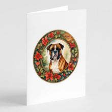 Load image into Gallery viewer, Boxer Christmas Flowers Greeting Cards - Blank Note Cards – 8-Pack of Artist-Designed Cards with Envelopes