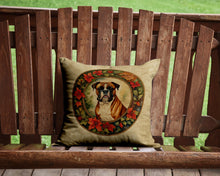 Load image into Gallery viewer, Boxer Christmas Flowers Throw Pillow - 14x14 Decorative Pillow – Art for Your Home &amp; Patio