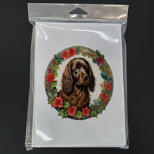 Load image into Gallery viewer, Boykin Spaniel Christmas Flowers Greeting Cards - Blank Note Cards – 8-Pack of Artist-Designed Cards with Envelopes