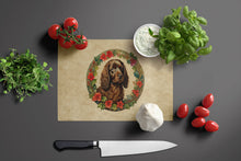 Load image into Gallery viewer, Boykin Spaniel Christmas Flowers Glass Cutting Boards – Durable, Decorative Kitchen Art
