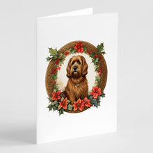 Load image into Gallery viewer, Briard Christmas Flowers Greeting Cards - Blank Note Cards – 8-Pack of Artist-Designed Cards with Envelopes