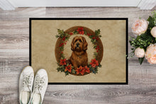 Load image into Gallery viewer, Briard Christmas Flowers Doormat