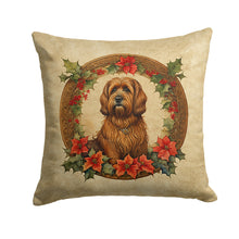 Load image into Gallery viewer, Briard Christmas Flowers Throw Pillow - 14x14 Decorative Pillow – Art for Your Home &amp; Patio