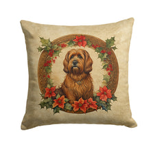 Load image into Gallery viewer, Briard Christmas Flowers Throw Pillow