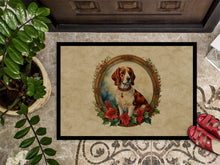 Load image into Gallery viewer, Brittany Spaniel Christmas Flowers Doormat-24x36 Indoor / Outdoor Rug | Made in USA