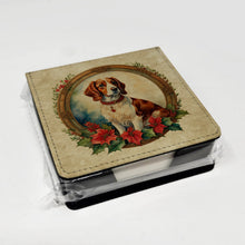 Load image into Gallery viewer, Brittany Spaniel Christmas Flowers PU Leather Note Paper Holder