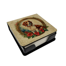 Load image into Gallery viewer, Brittany Spaniel Christmas Flowers PU Leather Note Paper Holder