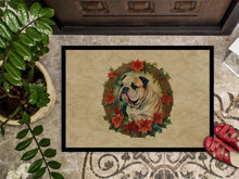 Load image into Gallery viewer, English Bulldog Christmas Flowers Doormat