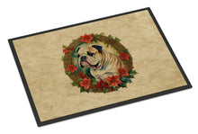 Load image into Gallery viewer, English Bulldog Christmas Flowers Doormat