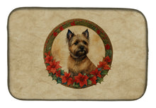 Load image into Gallery viewer, Cairn Terrier Christmas Flowers Dish Drying Mat