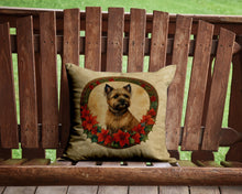 Load image into Gallery viewer, Cairn Terrier Christmas Flowers Throw Pillow - 14x14 Decorative Pillow – Art for Your Home &amp; Patio