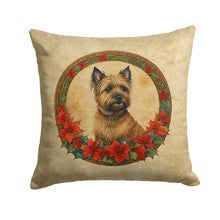 Load image into Gallery viewer, Cairn Terrier Christmas Flowers Throw Pillow - 14x14 Decorative Pillow – Art for Your Home &amp; Patio