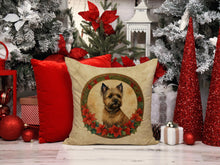 Load image into Gallery viewer, Cairn Terrier Christmas Flowers Throw Pillow