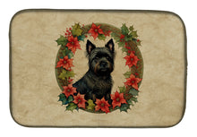 Load image into Gallery viewer, Cairn Terrier Christmas Flowers Dish Drying Mat