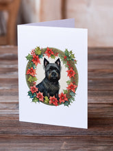 Load image into Gallery viewer, Cairn Terrier Christmas Flowers Greeting Cards - Blank Note Cards – 8-Pack of Artist-Designed Cards with Envelopes