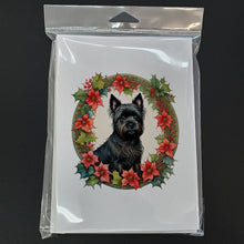 Load image into Gallery viewer, Cairn Terrier Christmas Flowers Greeting Cards - Blank Note Cards – 8-Pack of Artist-Designed Cards with Envelopes