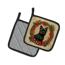 Load image into Gallery viewer, Cairn Terrier Christmas Flowers Pot Holders - Set of 2 Decorative Kitchen Helpers | Made in the USA