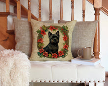 Load image into Gallery viewer, Cairn Terrier Christmas Flowers Throw Pillow - 14x14 Decorative Pillow – Art for Your Home &amp; Patio