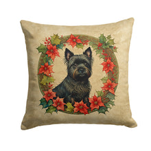 Load image into Gallery viewer, Cairn Terrier Christmas Flowers Throw Pillow - 14x14 Decorative Pillow – Art for Your Home &amp; Patio